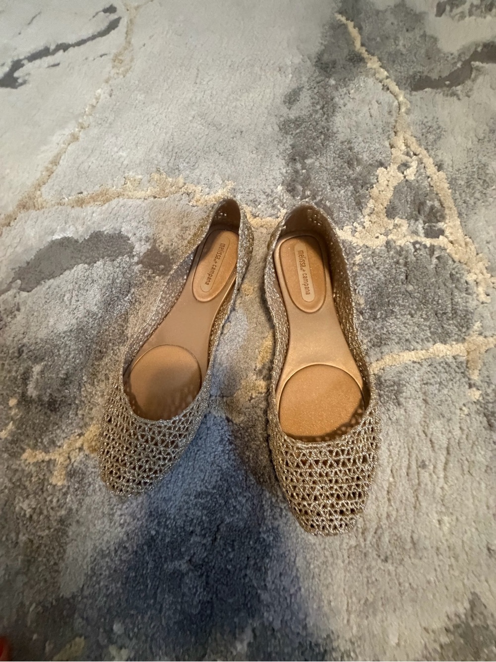 Woven Metallic Pointed-Toe Flats in Gold by Chinese Laundry